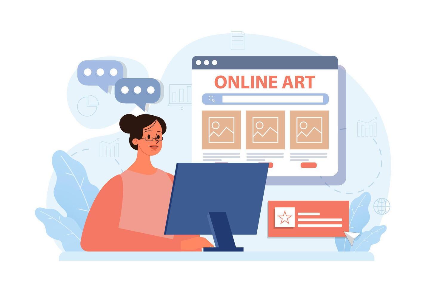 Art therapy. Character developing a creativity. Self-expression idea. vector
