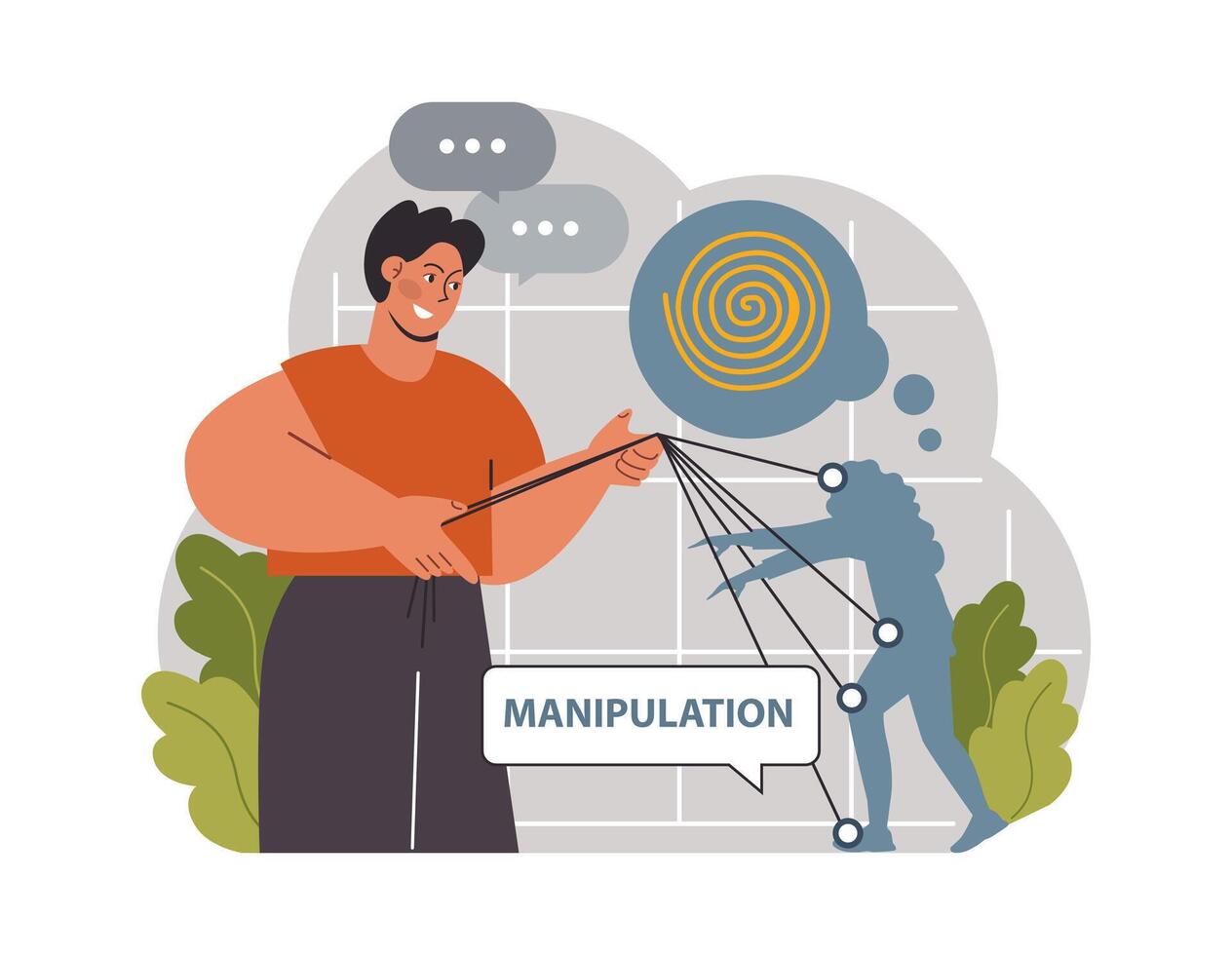 manipulación. psicológico controlar método. dominación explotación vector
