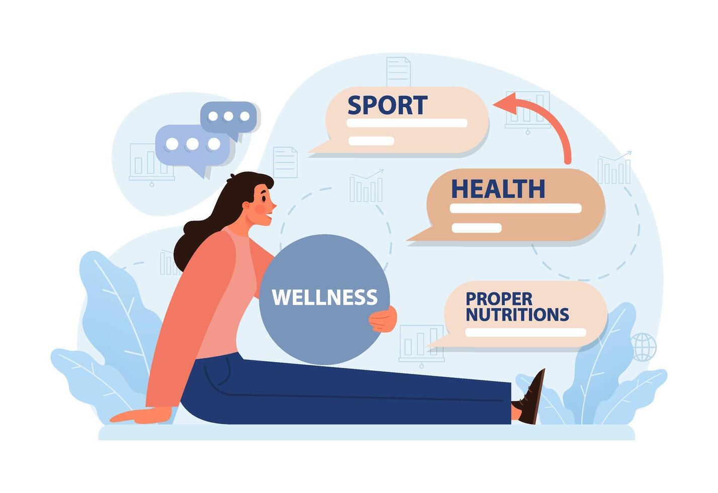 Modern wellbeing practice. Slow, mindful and sustainable living. Urban vector