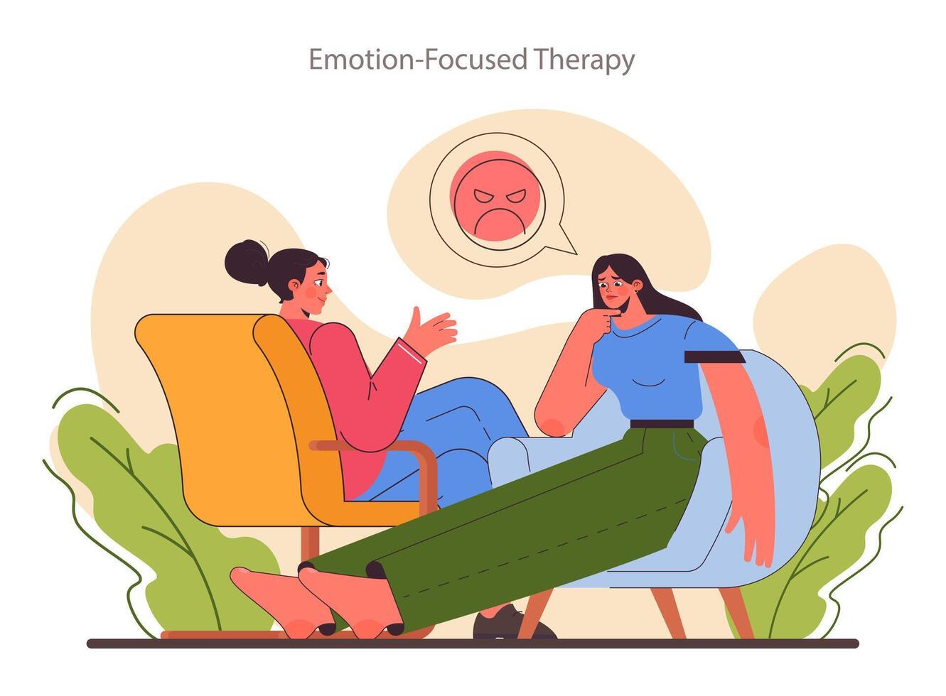 Emotion focused therapy. Emotion resilience skill and EQ development. vector
