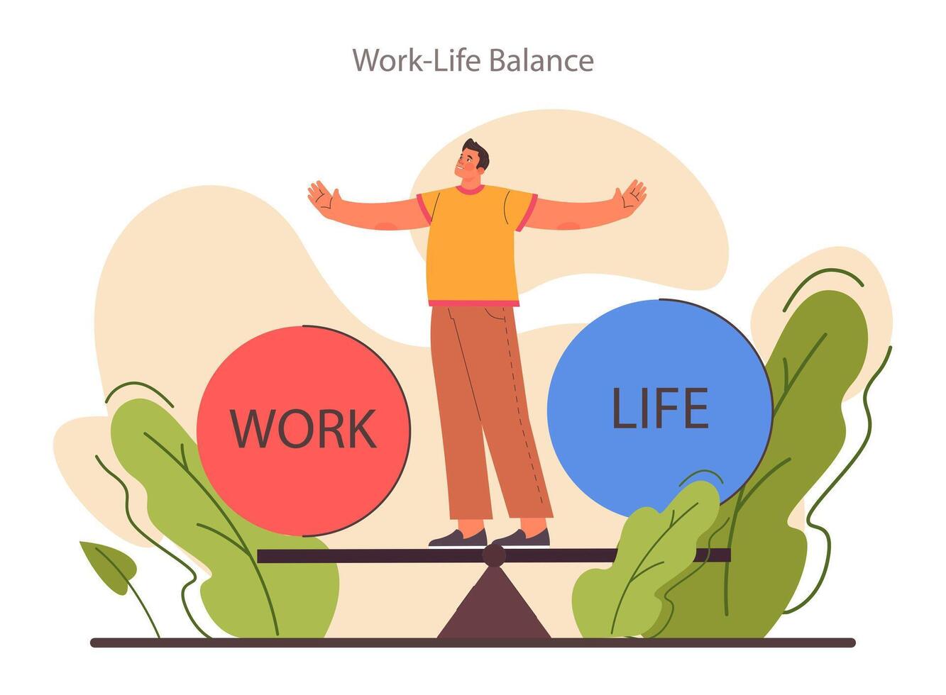 Work life balance. Career and personal life' equality. Modern lifestyle  47095217 Vector Art at Vecteezy