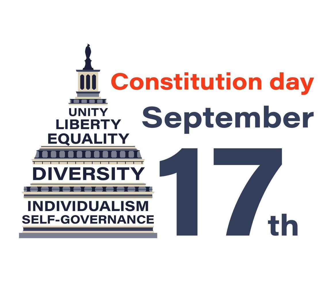 American constitution day. National USA holiday on September 17th. vector