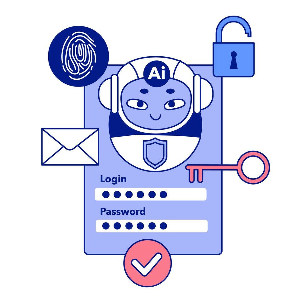Artificial intelligence in business. AI-powered production, management vector