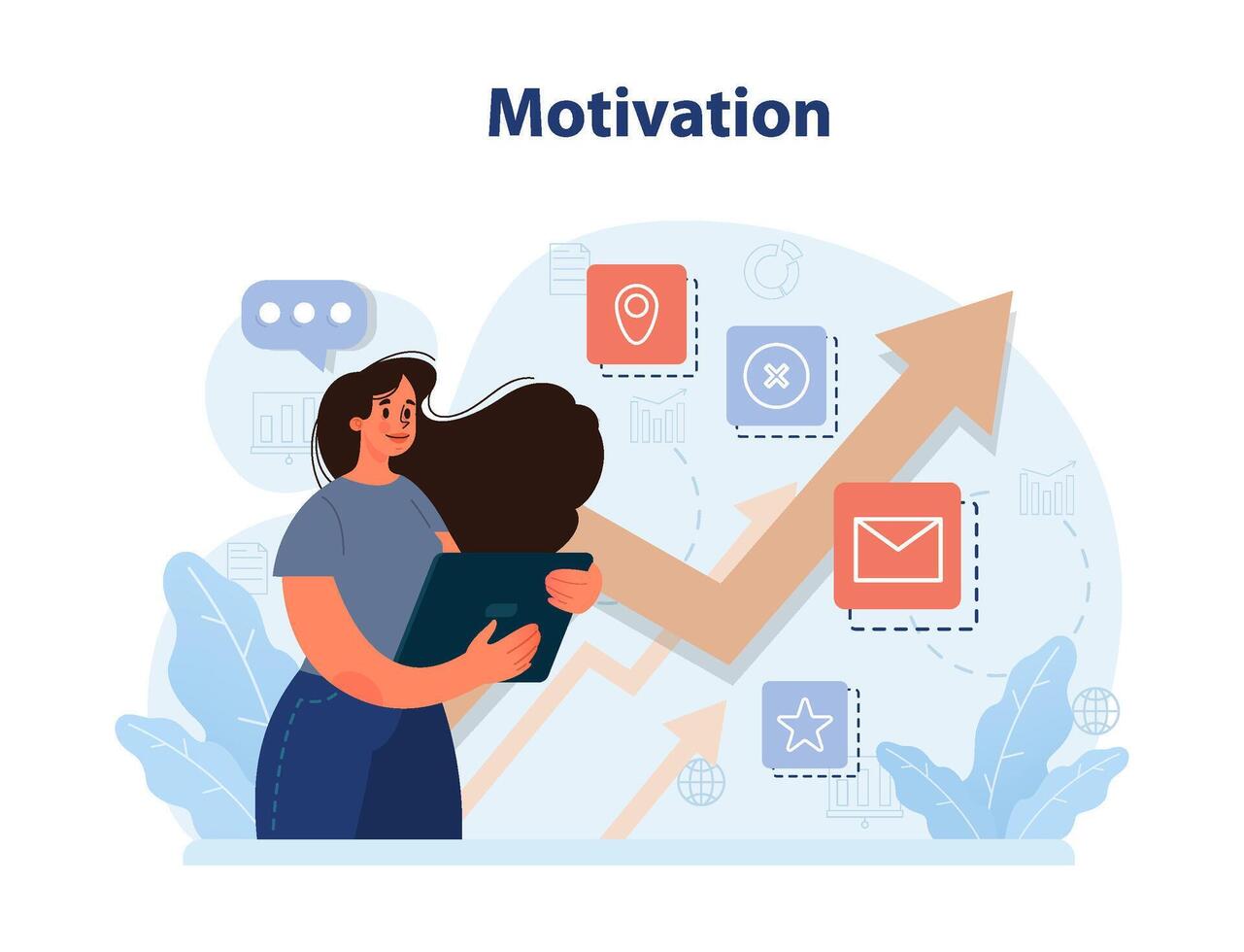 Personal growth. Motivation. Ambitious character' persistence vector
