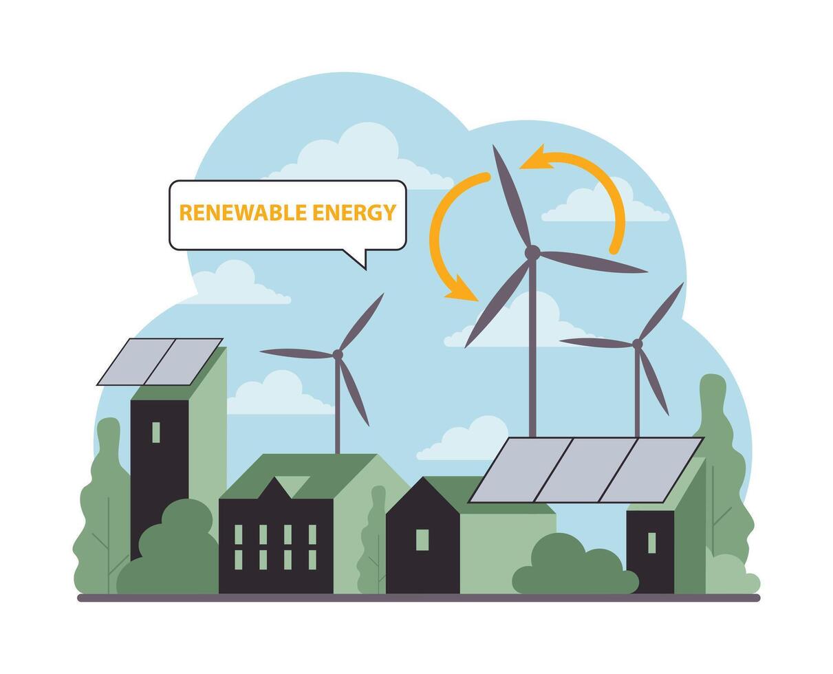 Renewable power. Sustainable electricity consumption. Energy vector