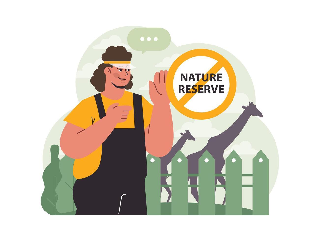 Natural reserve Exotic flora and fauna protection. Social responsibility vector