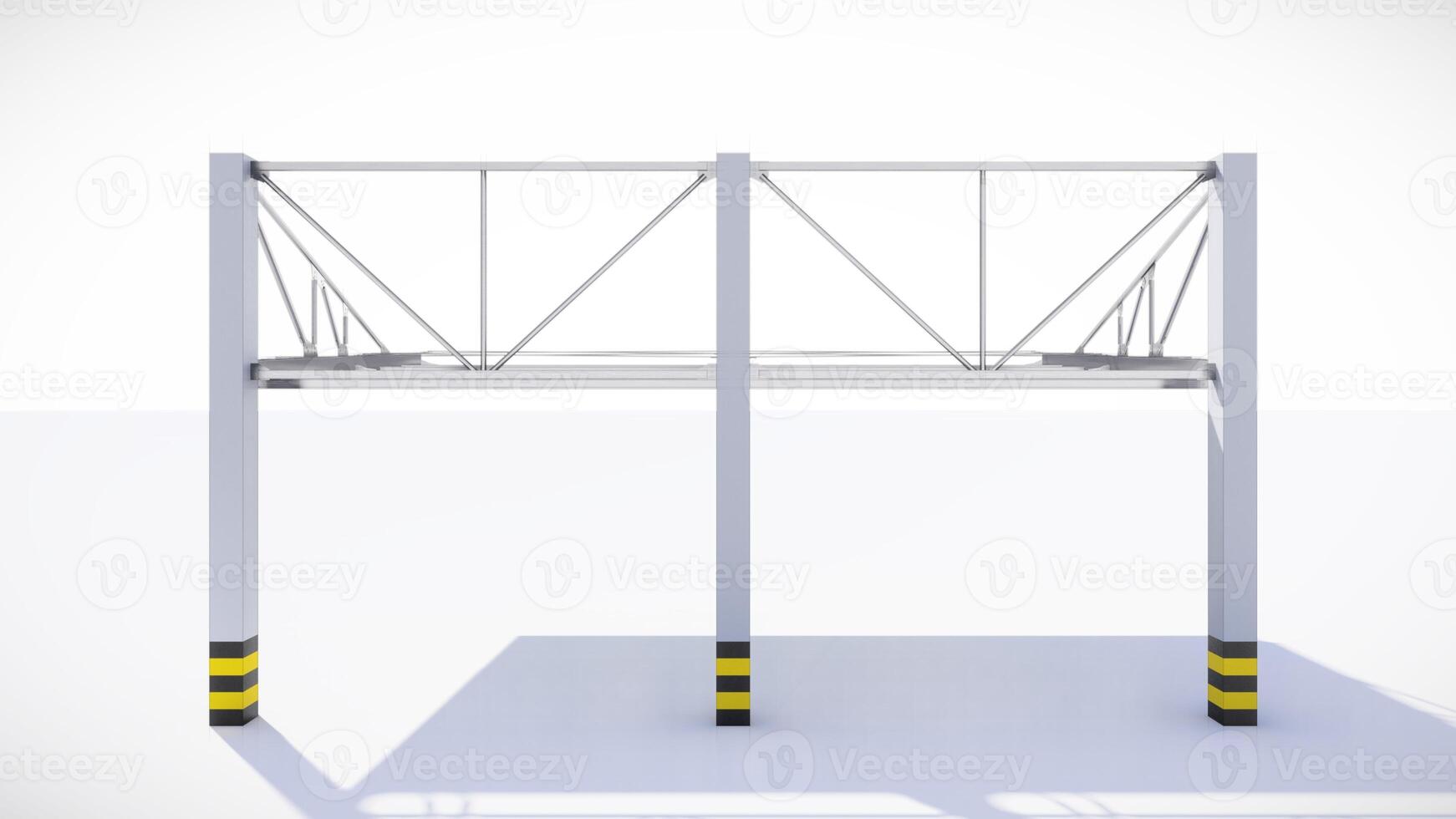Large parking roof 3D model and illustration with design elements such as metal, architecture. photo