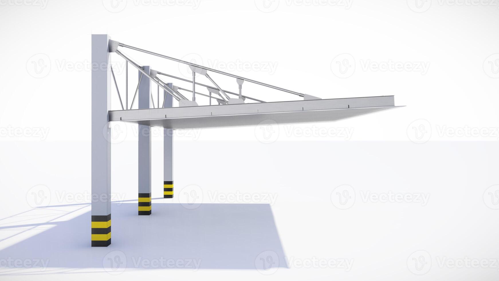 Large parking roof 3D model and illustration with design elements such as metal, architecture. photo