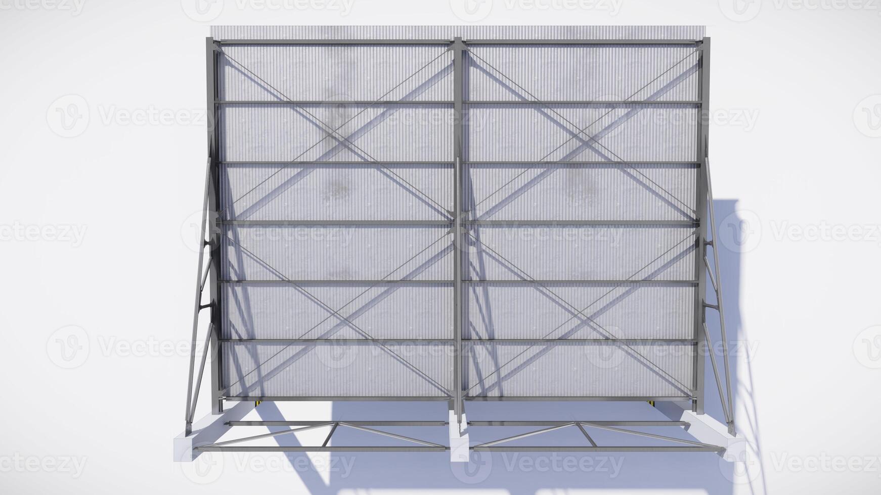 Large parking roof 3D model and illustration with design elements such as metal, architecture. photo
