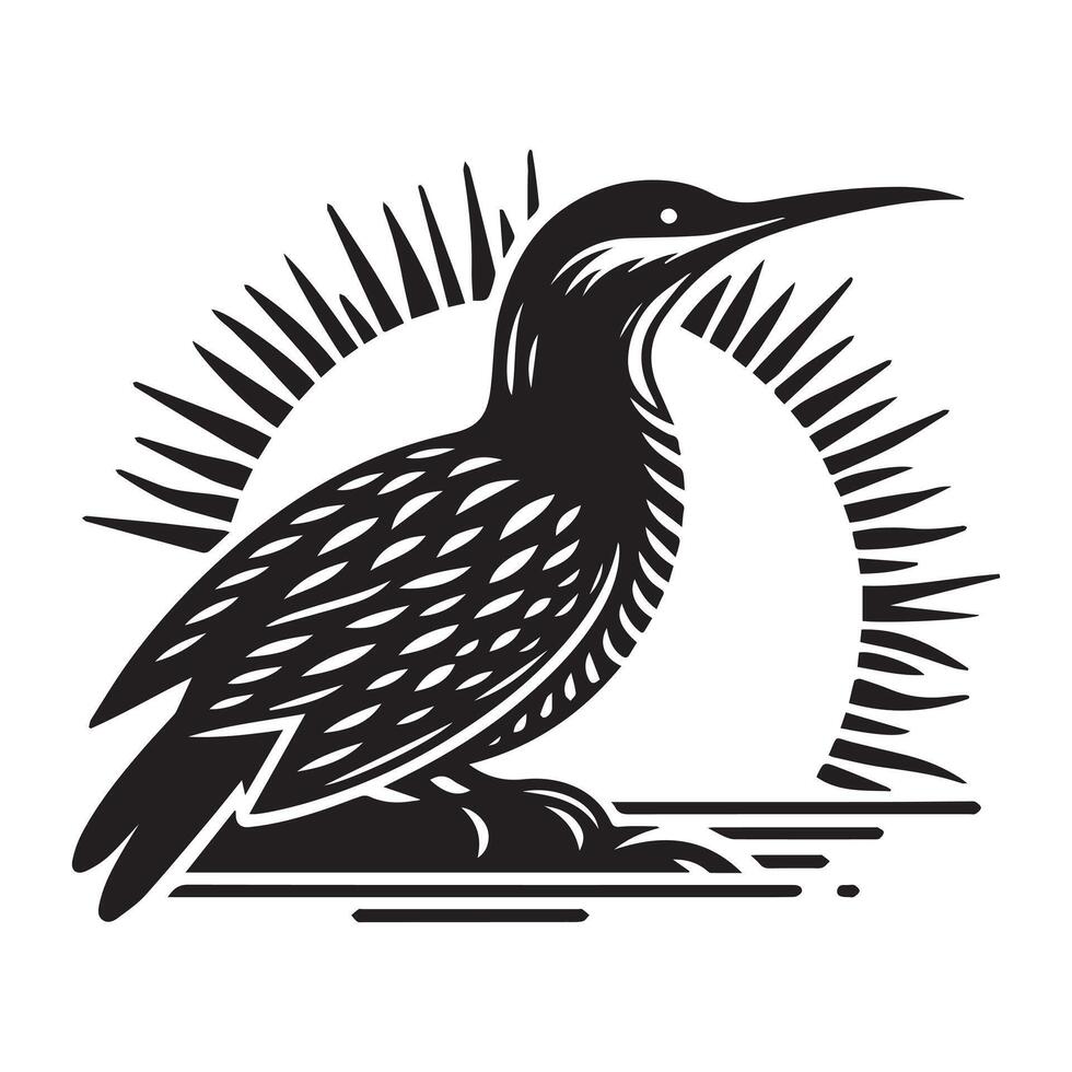 illustration silhouette of birds set on an isolated white background. vector