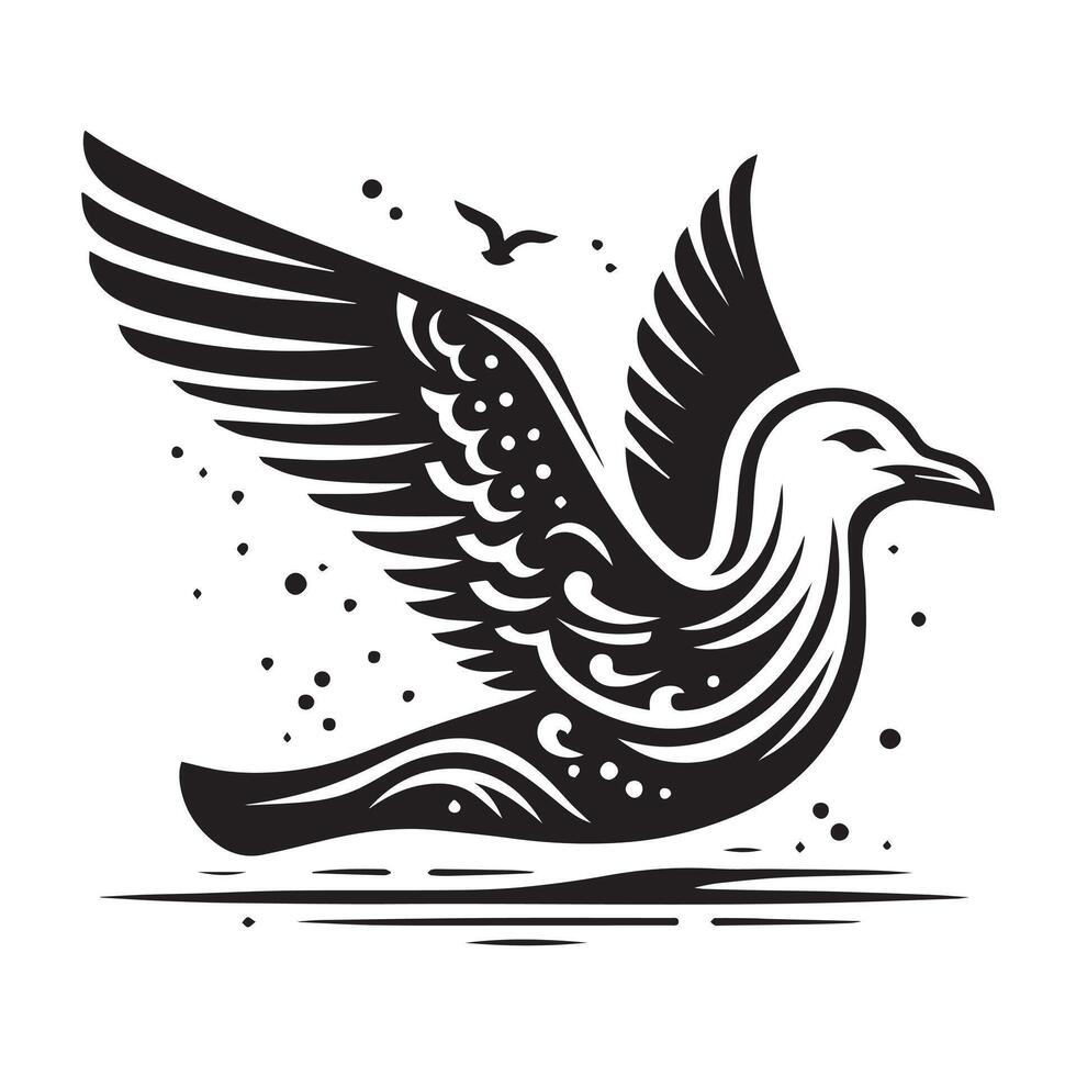 A bird flying black silhouette style illustration vector
