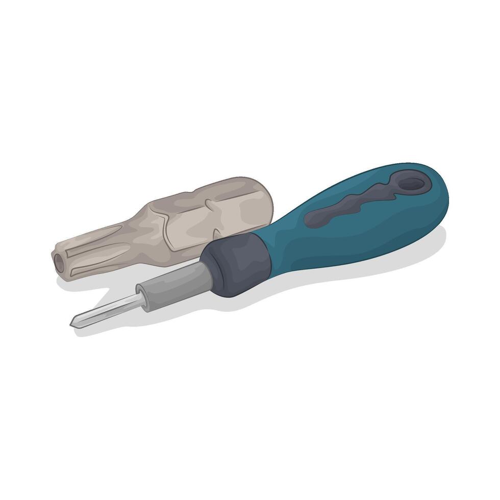 Illustration of screw and screwdriver vector