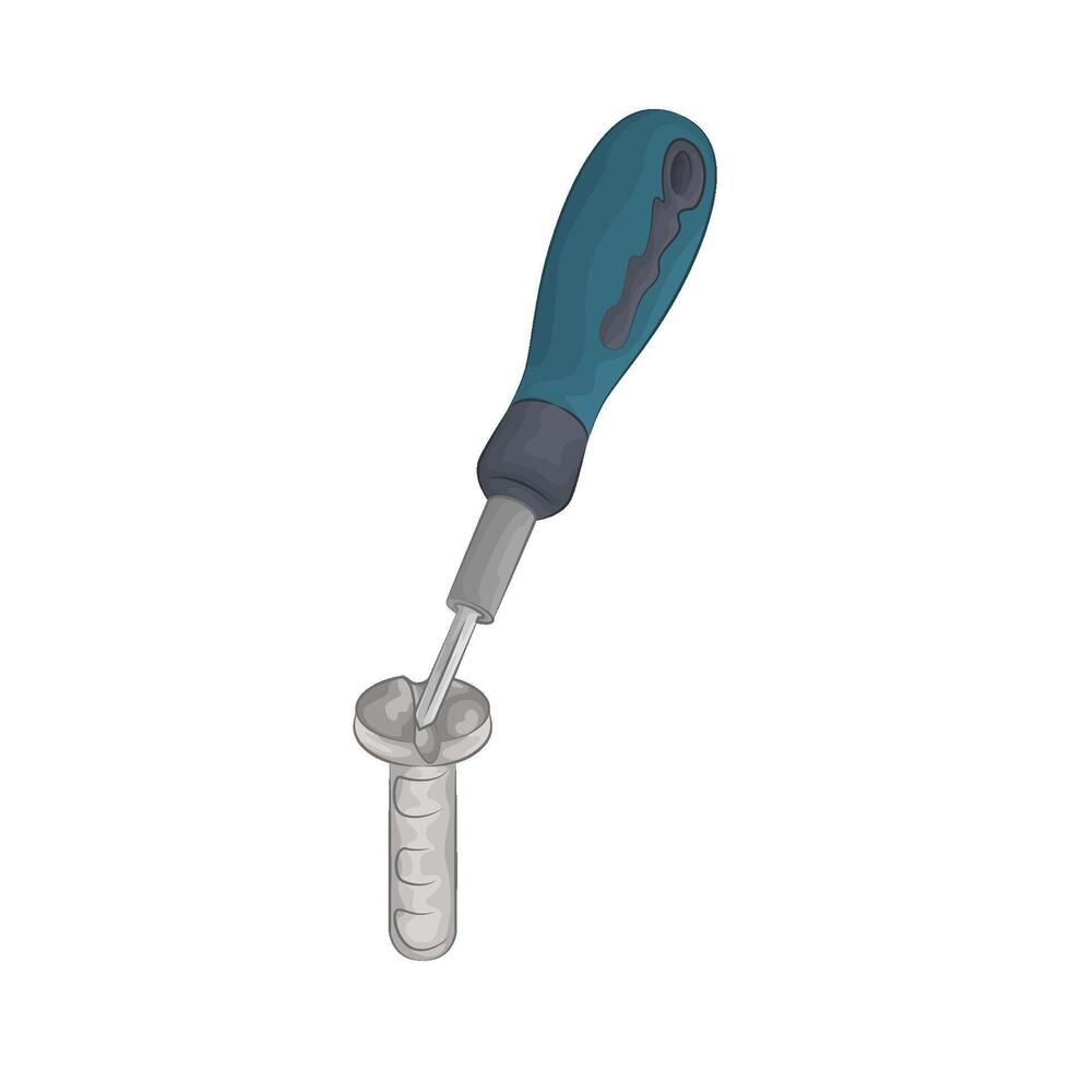 Illustration of screw and screwdriver vector