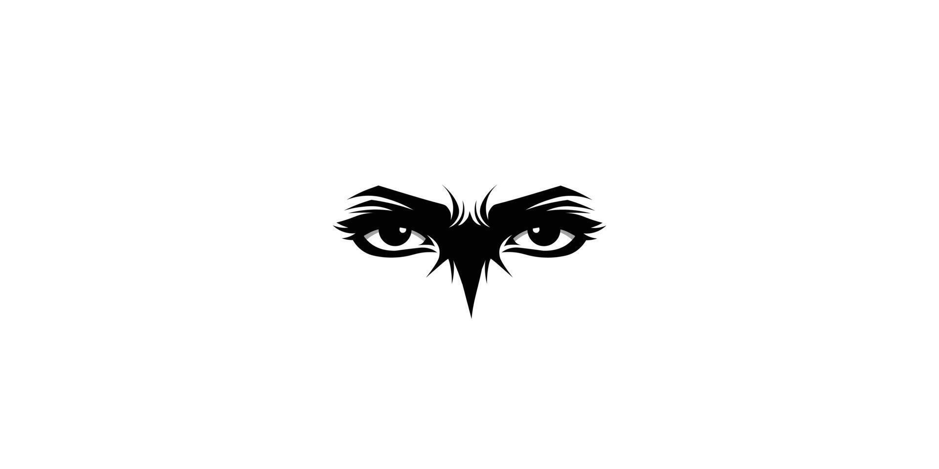 Angry looking eyes expression silhouette style illustration vector