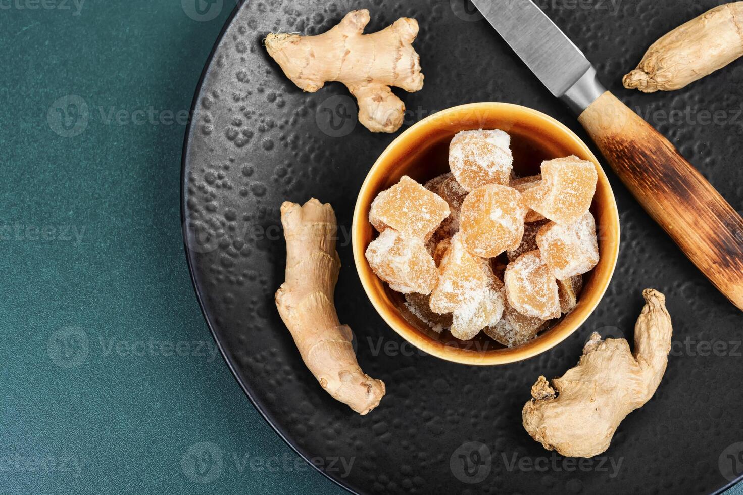 Sweet and spicy candied ginger. photo