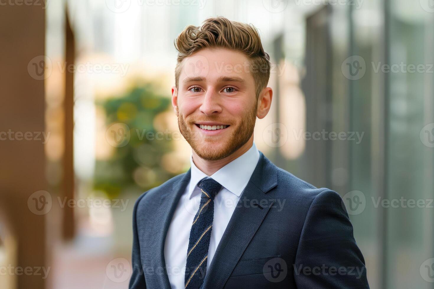 Corporate and Professional business people looking confident in an office setting photo