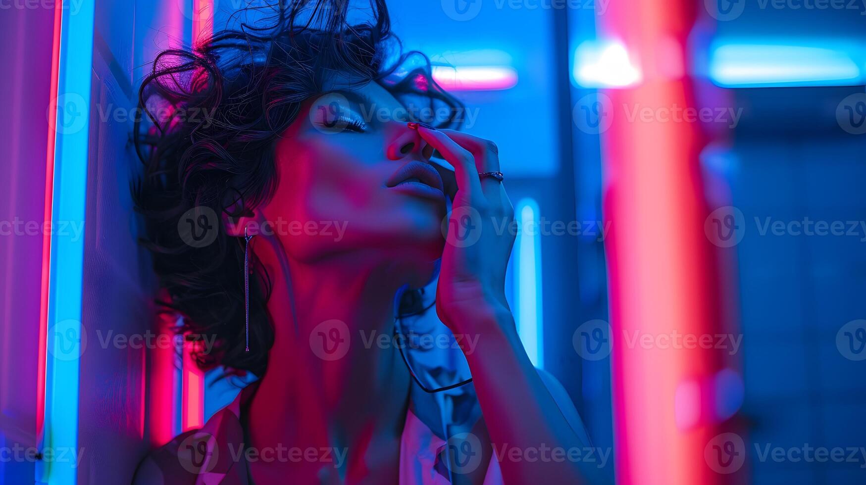 Drag queen getting ready backstage photo
