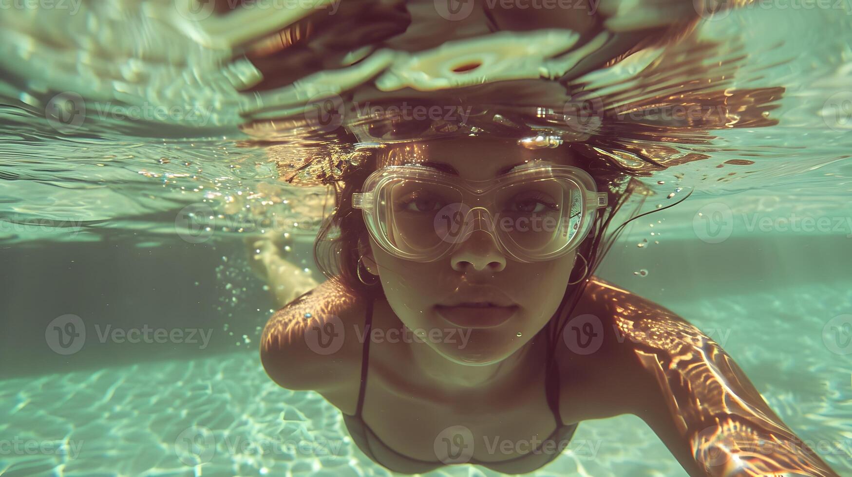 A woman selfie underwater photo