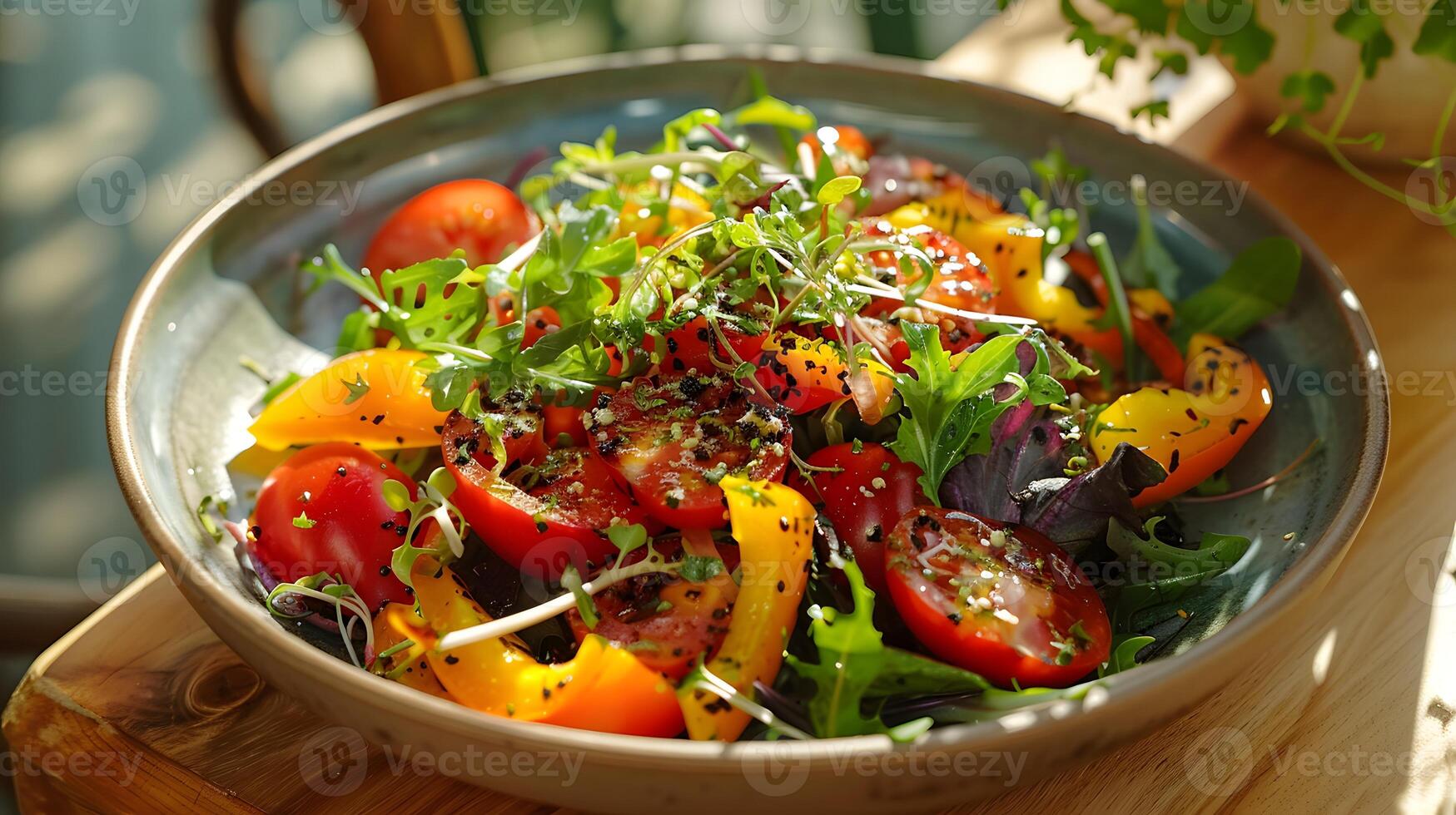 A vibrant summer salad with fresh vegetables photo