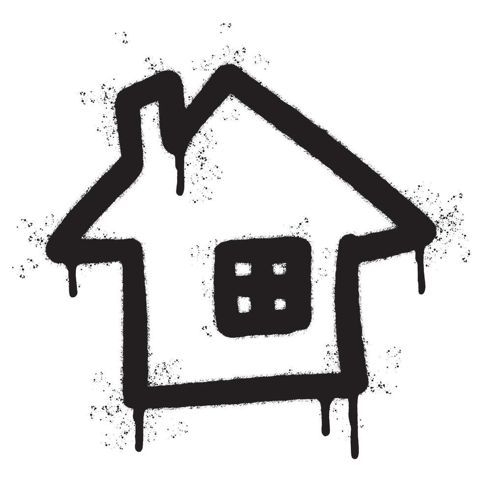 Spray Painted Graffiti home icon Sprayed isolated with a white background. vector