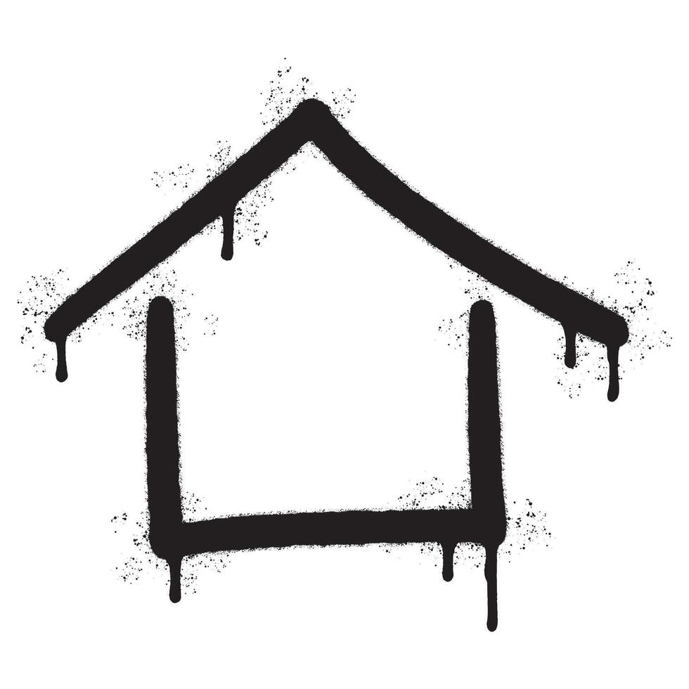Spray Painted Graffiti home icon Sprayed isolated with a white background. vector