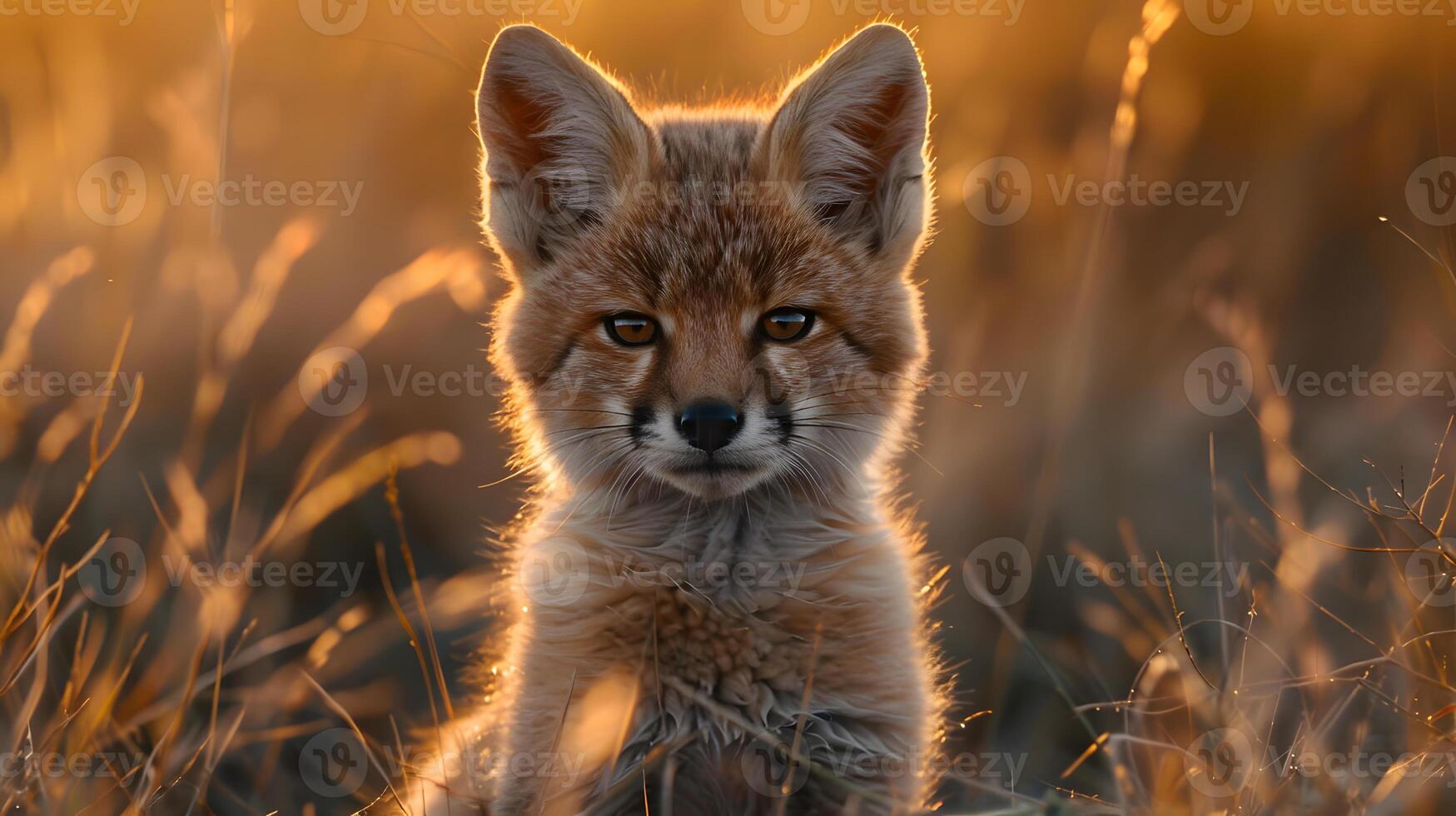 Little red fox in the wild photo