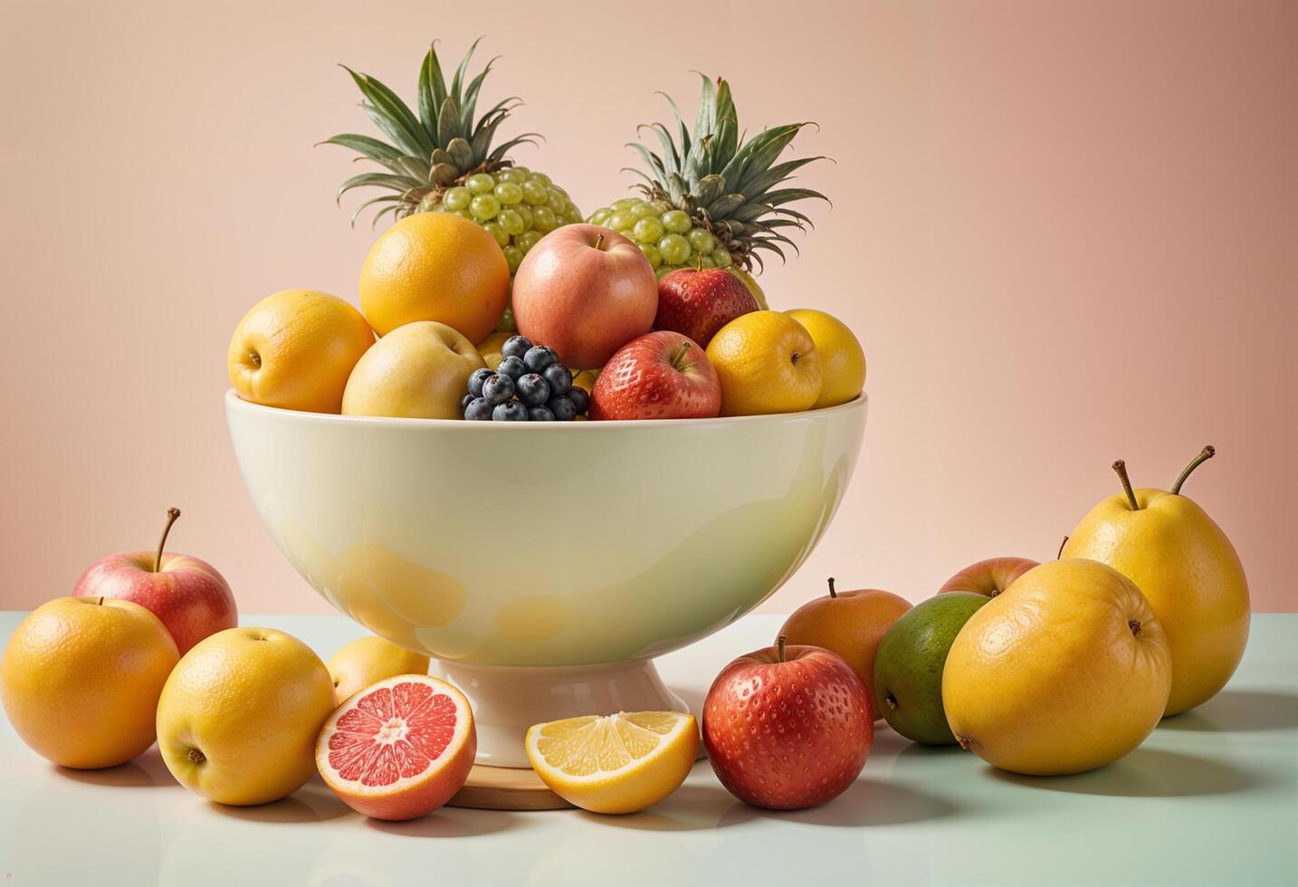 fruits bowl on the table photo