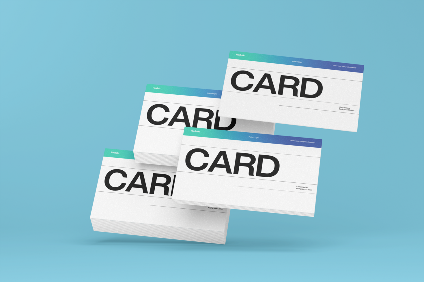 Floating Print Card Mockup Template psd