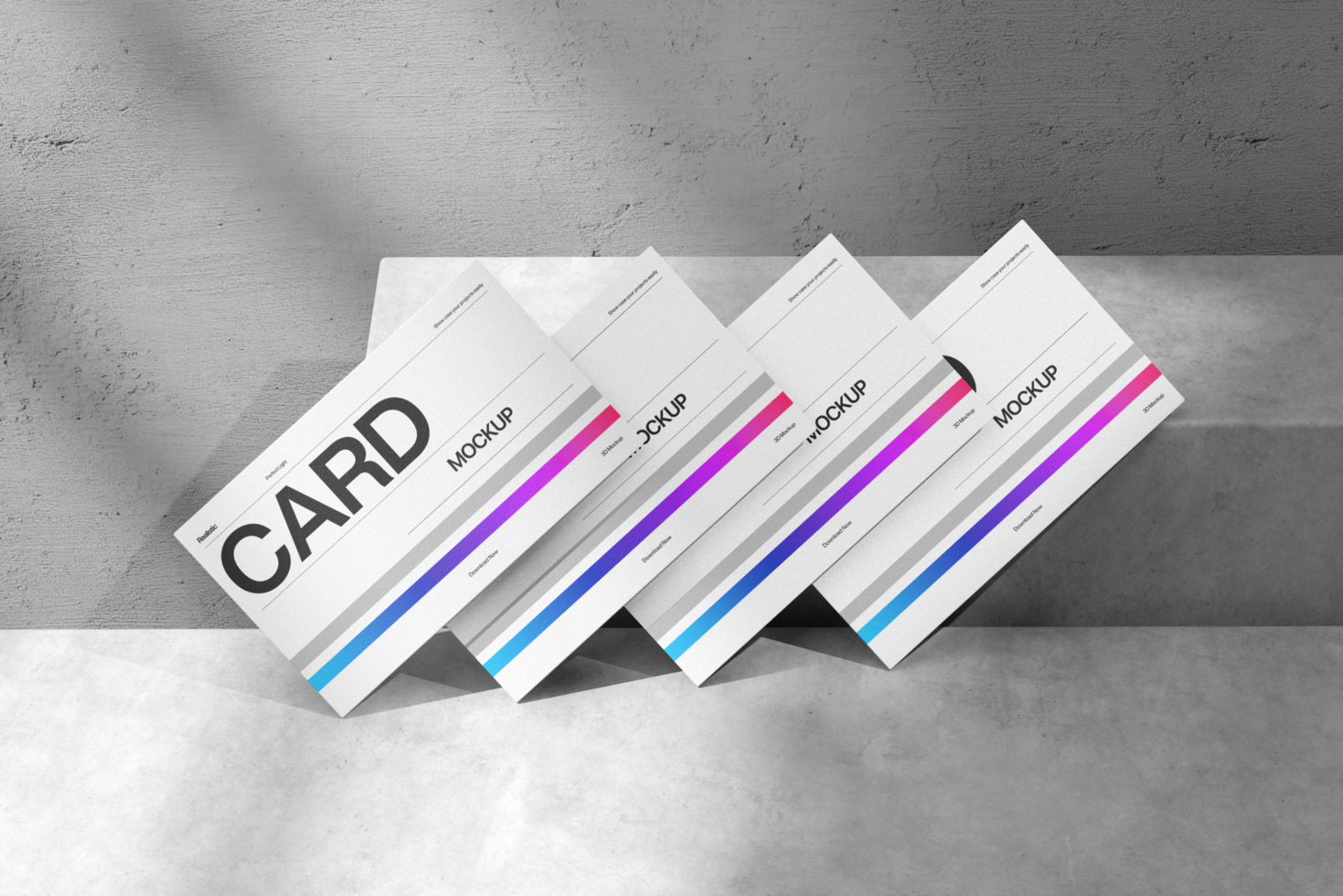 Showcase Business Card Mockup on Concrete Surface psd