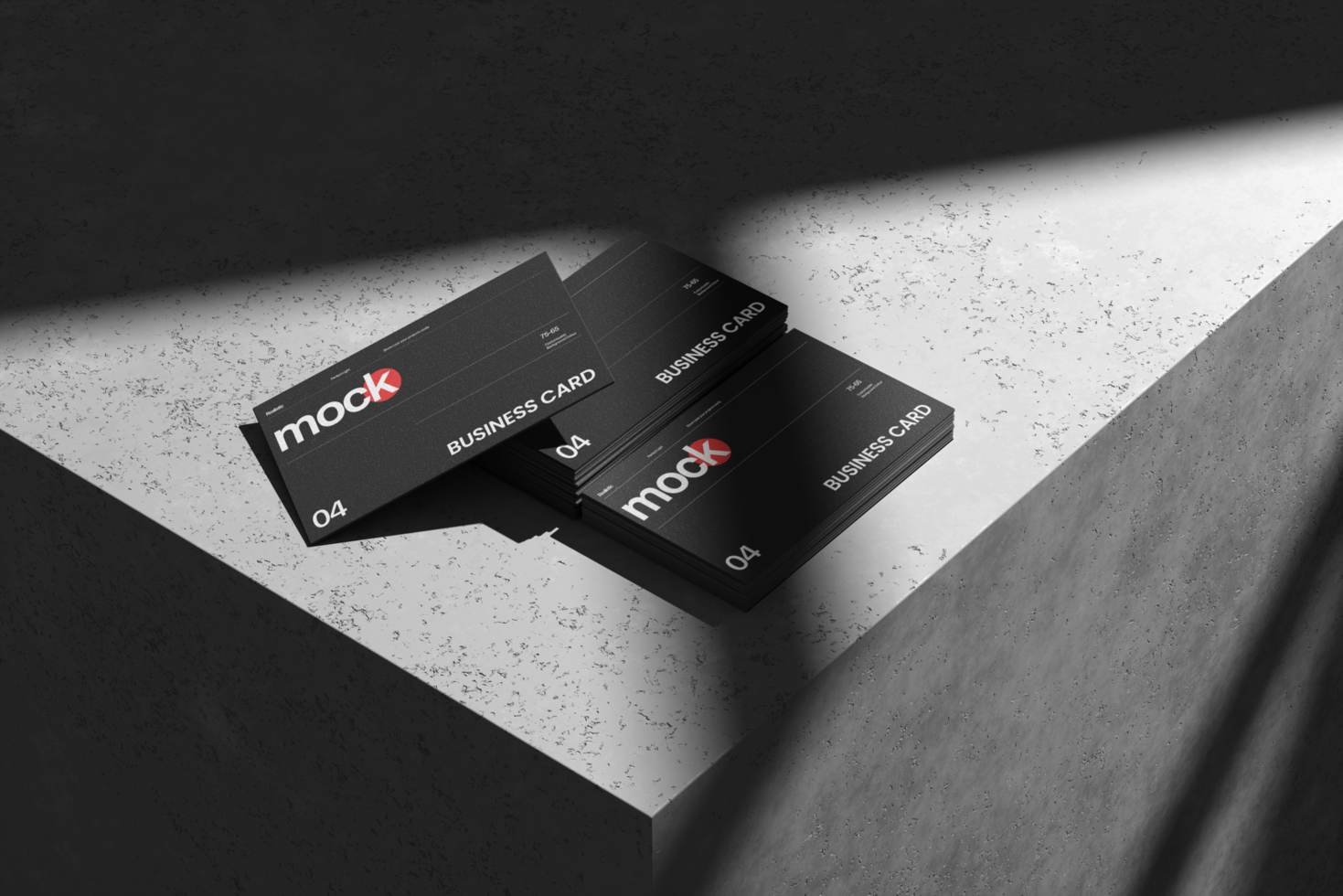Dark Minimalist Business Card Mockup Template with Shadow psd