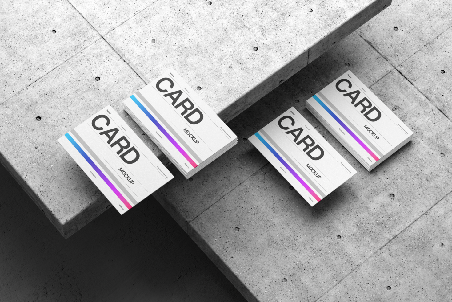 Commercial Business Card Mockup with Concrete Background psd