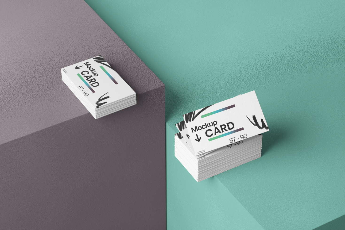 Creative Business Card Pack Mockup Template with Artistic Design psd
