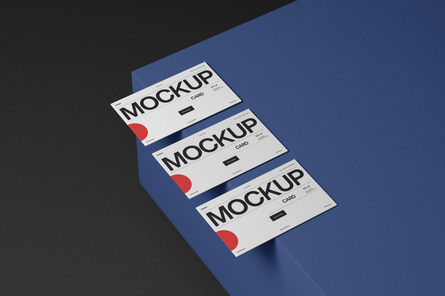 Triple Business Card Mockup With Concrete Background psd