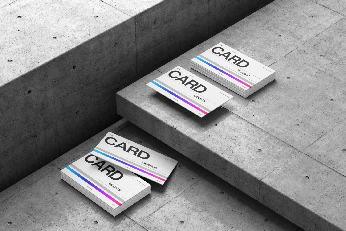 Minimal Concept Business Card Mockup on Concrete psd
