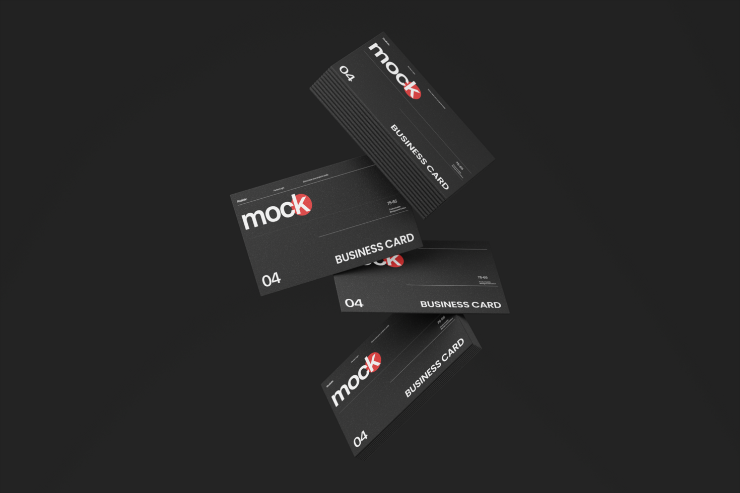 Sleek Dark Business Card Mockup Template psd