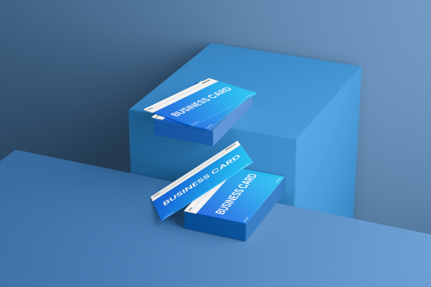 Showcase 3D Business Card Mockup Template on Geometric Background psd