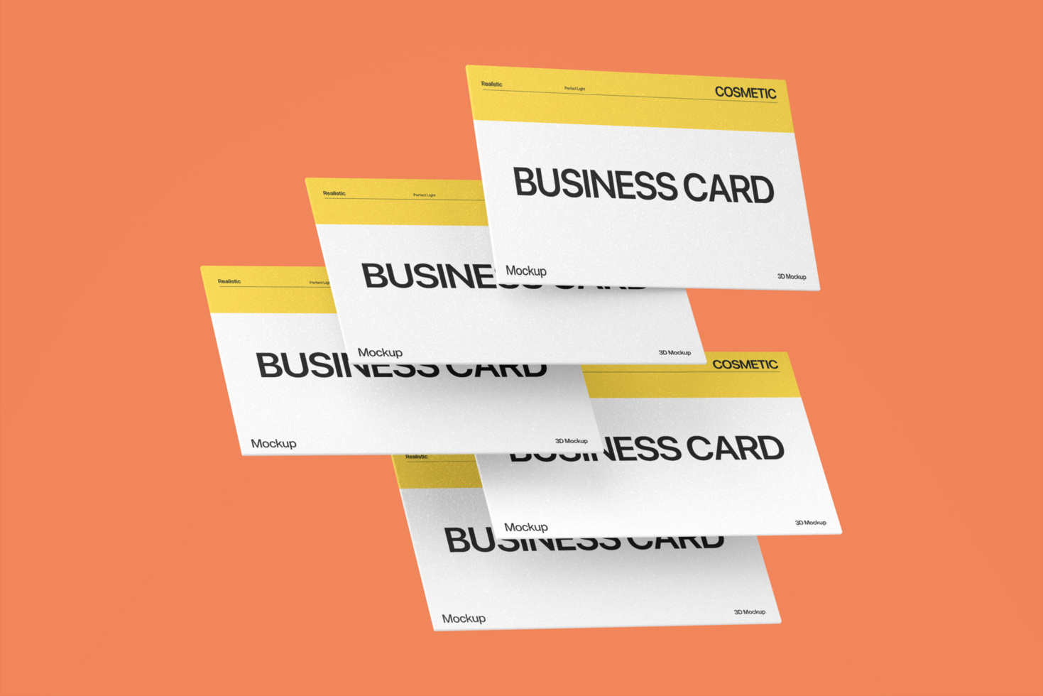 Floating Cosmetic Business Card Mockup Template psd