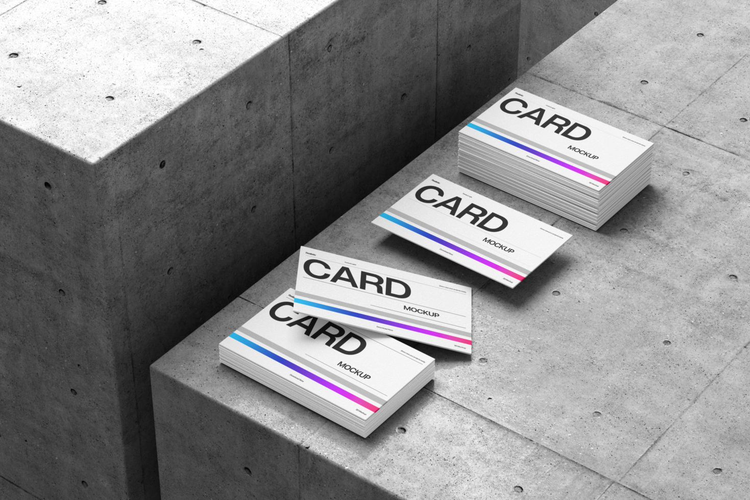 3D editable business card mockup on the concrete psd