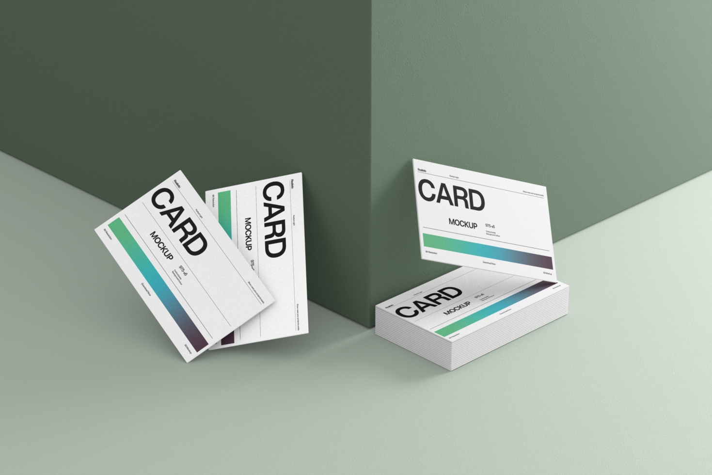 Minimalist Business Card Mockup Template with Elegant Gradient Design psd