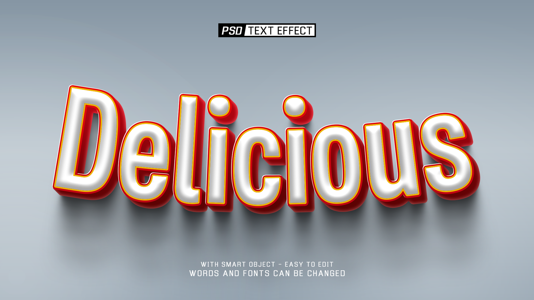delicious text effect psd