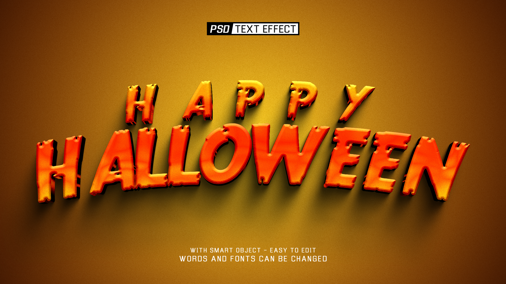 happy halloween 3d text effect psd