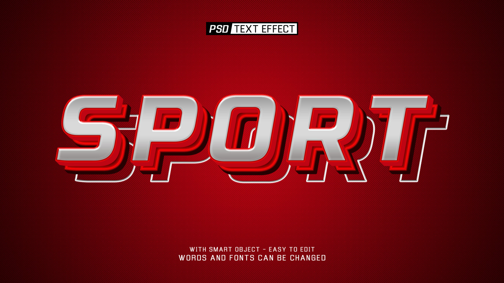 sport 3d text effect psd