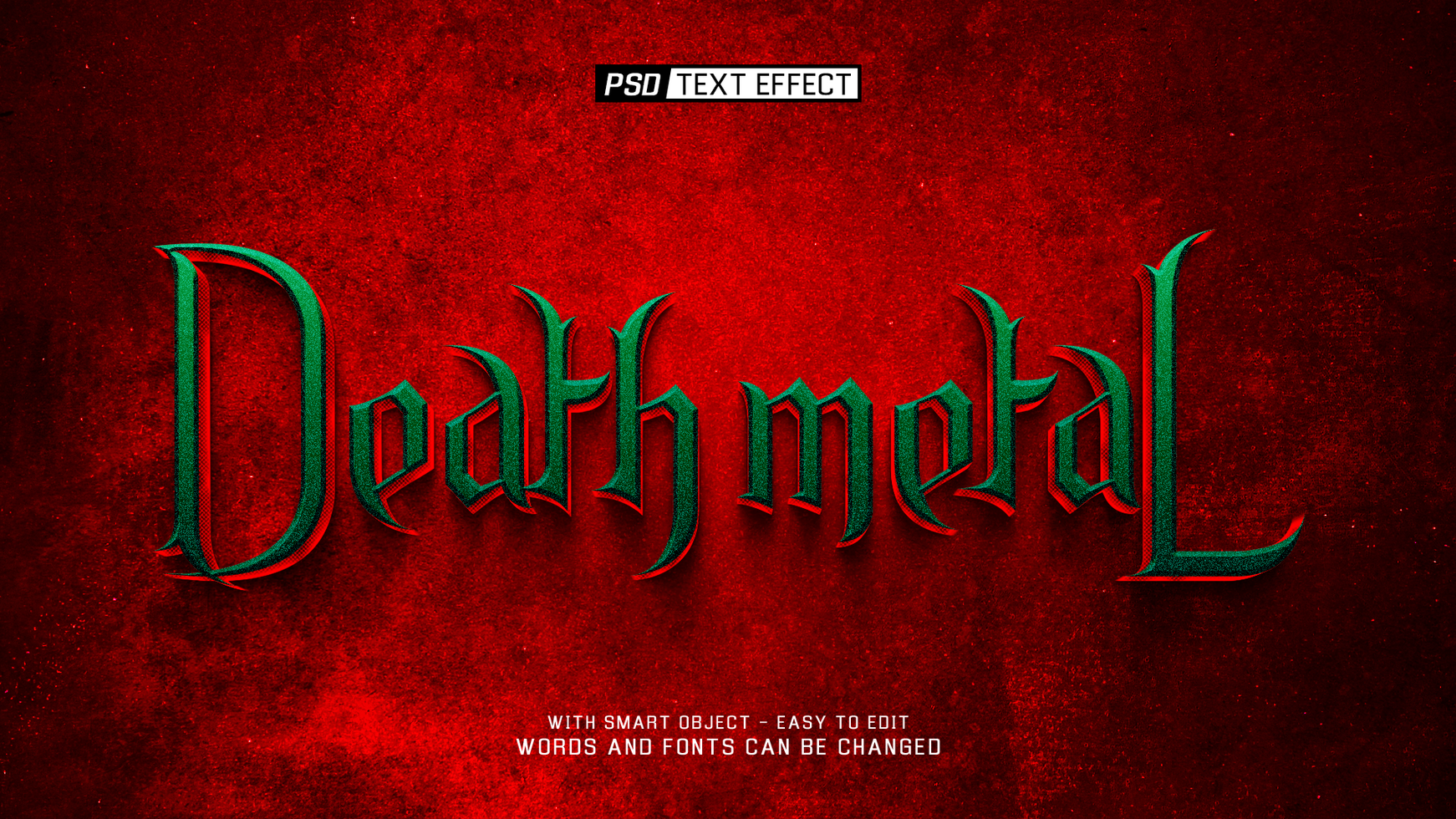 death metal text effect psd