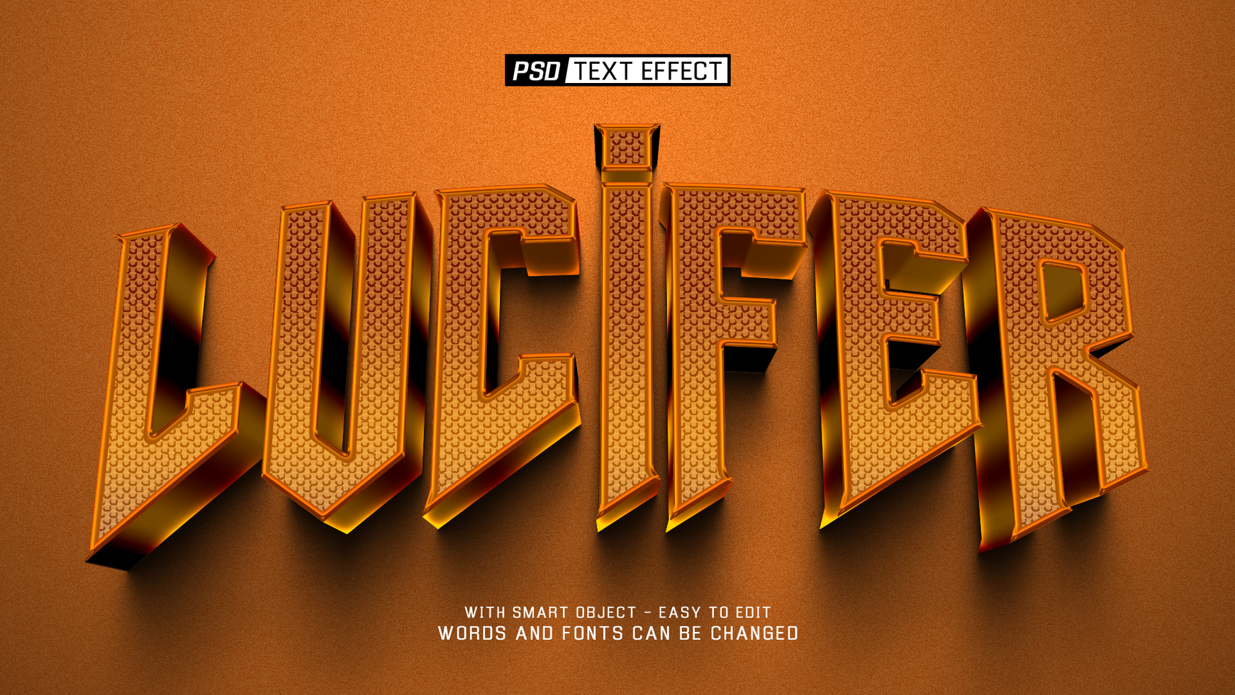 lucifer 3d text effect psd
