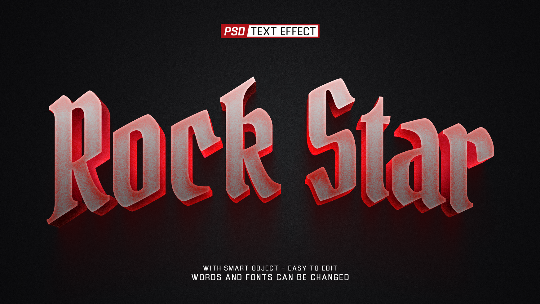 rock star text effect psd