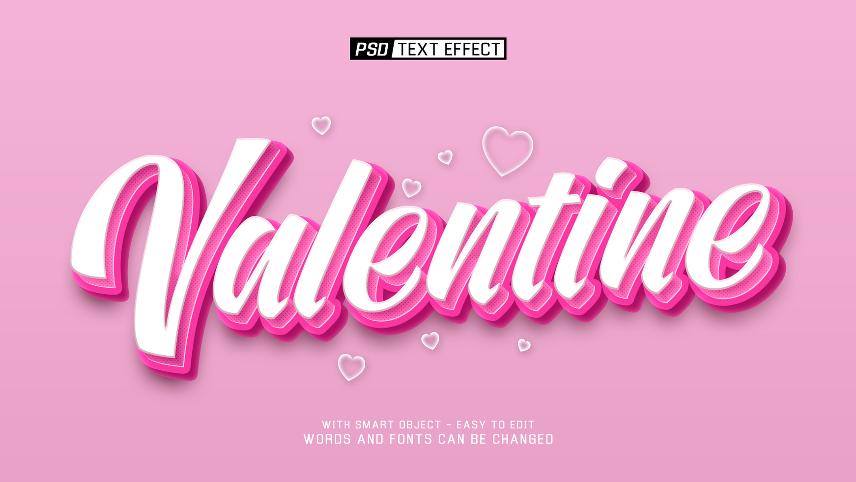 valentine 3d text effect psd