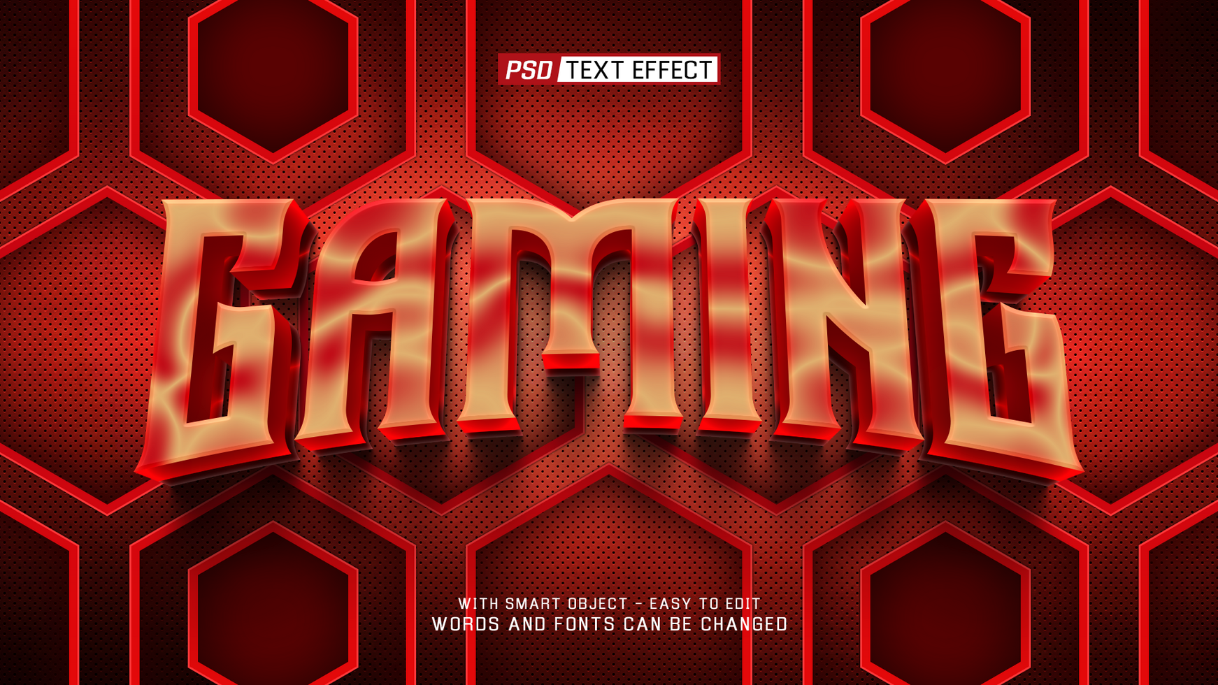 gaming 3d text effect psd