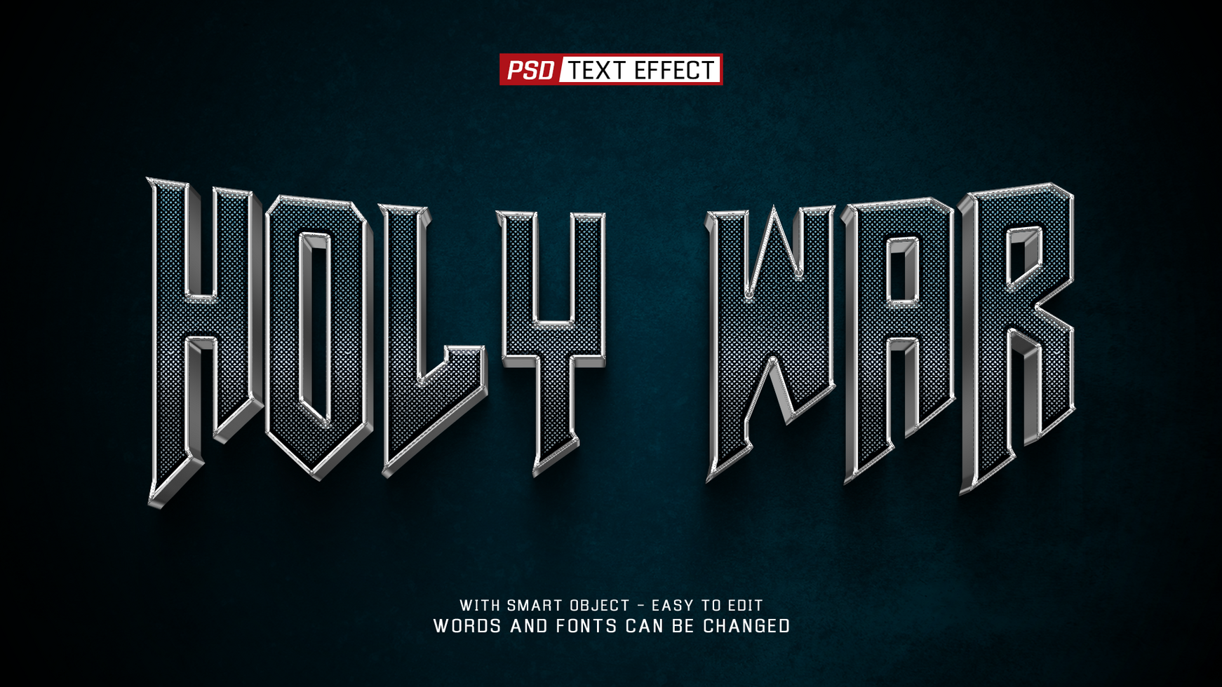 holy war 3d text effect psd