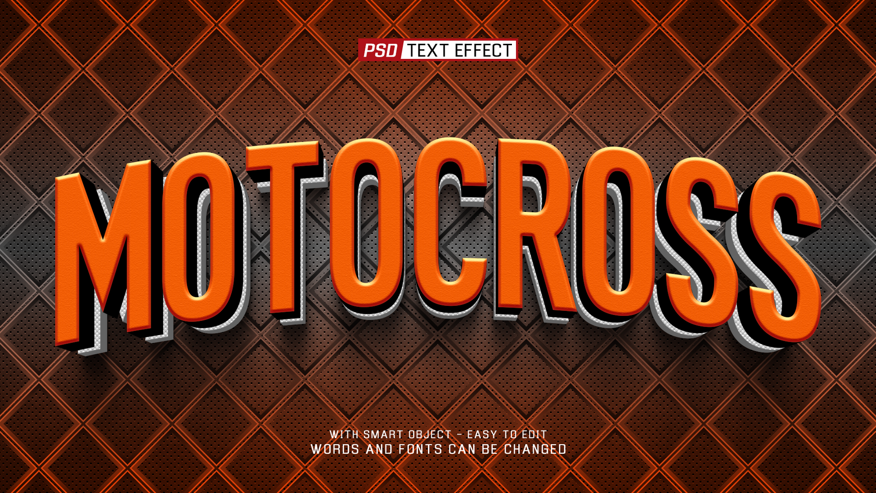 motocross 3d text effect psd