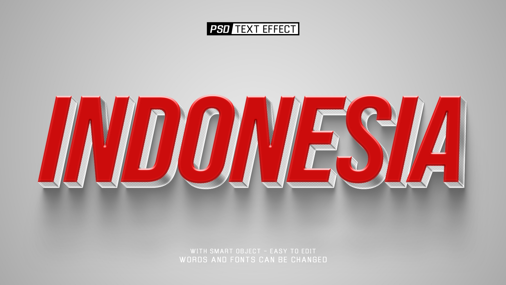 indonesia day text effect psd